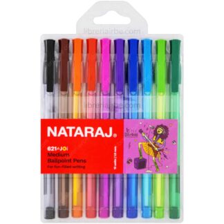 Bolígrafos Punta Media 1.0 mm, NATARAJ 621 – Estuche de 10 Colores