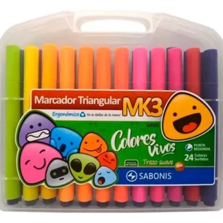 Set de 24 Marcadores Triangulares MK3 - M2233 - SABONIS