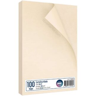 Papel Cartulina Hilada, Tamaño Oficio, 180 g/m², Marfil, Crema, Paquete de 100 Hojas