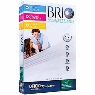 Papel Bond Blanco, Tamaño Oficio, BRIO, 75 g/m², Paquete de 500 Hojas