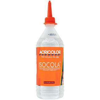 ISOCOLA, Pegamento Transparente, Goma Líquida, ACRICOLOR, Bote Grande de 250 g (Cuarto Litro)