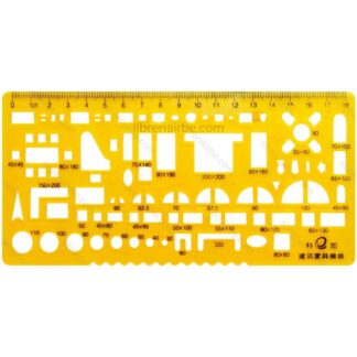 Regla, Plantilla de Mobiliario para Dibujo Técnico, Arquitectónico, equipamiento 18 cm, Escala 1:100
