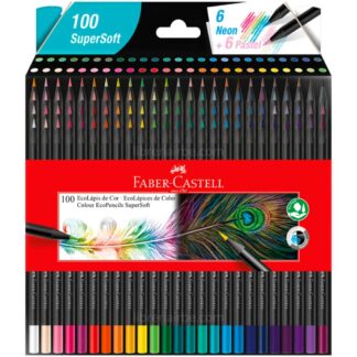 EcoLápices de Colores Faber-Castell SuperSoft, Caja de 100 Piezas