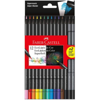 Set 12 EcoLápices de Colores Faber-Castell SuperSoft +2 Lápices