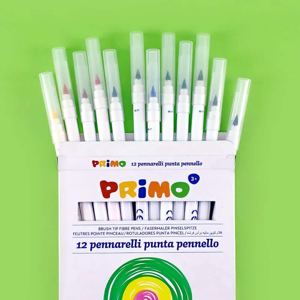 Set de 12 Marcadores Punta Pincel Acuarelables PRIMO - Imagen 2