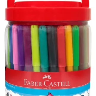 Marcadores Escolares Faber-Castell Fiesta, Lavables, Punta Fina, en Balde, Set de 100 Colores