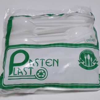 Cucharas de plástico "PastenPlast" Verde Paquete de 50 unidades