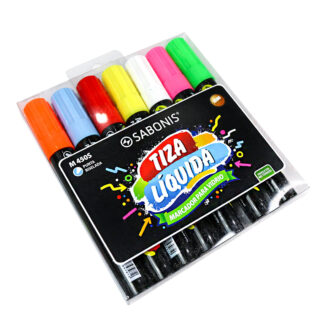 Set 7 Marcadores de Tiza Líquida, SABONIS, para Pizarras, Vidrio