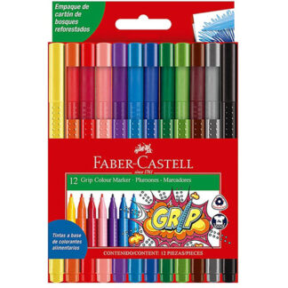 Set de 12 Marcadores Triangulares Grip Faber-Castell