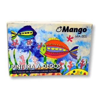 Caja de Pinturas al Dedo, para Dedos, Set de 6 Frascos MANGO