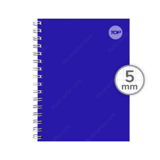 Cuaderno Tamaño Medio Oficio, Doble Espiral de Metal, Tapa Dura, TOP, Pleno, con 100 Hojas Cuadriculadas 5 mm