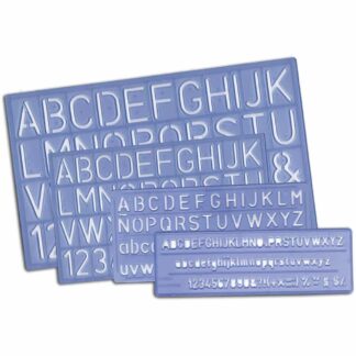 Reglas, Stencil, Normógrafos, Plantillas, con Letras del Alfabeto y Números, Artesco, Juego de 4 Piezas