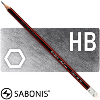 Lápiz Negro, de Grafito HB, Hexagonal, con Goma, SABONIS P6000