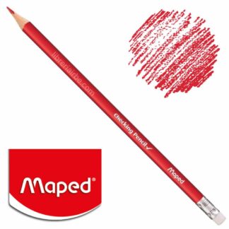 Lápiz Rojo Triangular con Goma Maped Checking Pencil