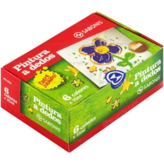 Caja de Pinturas al Dedo, para Dedos, Set de 6 Frascos de 35 ml SABONIS